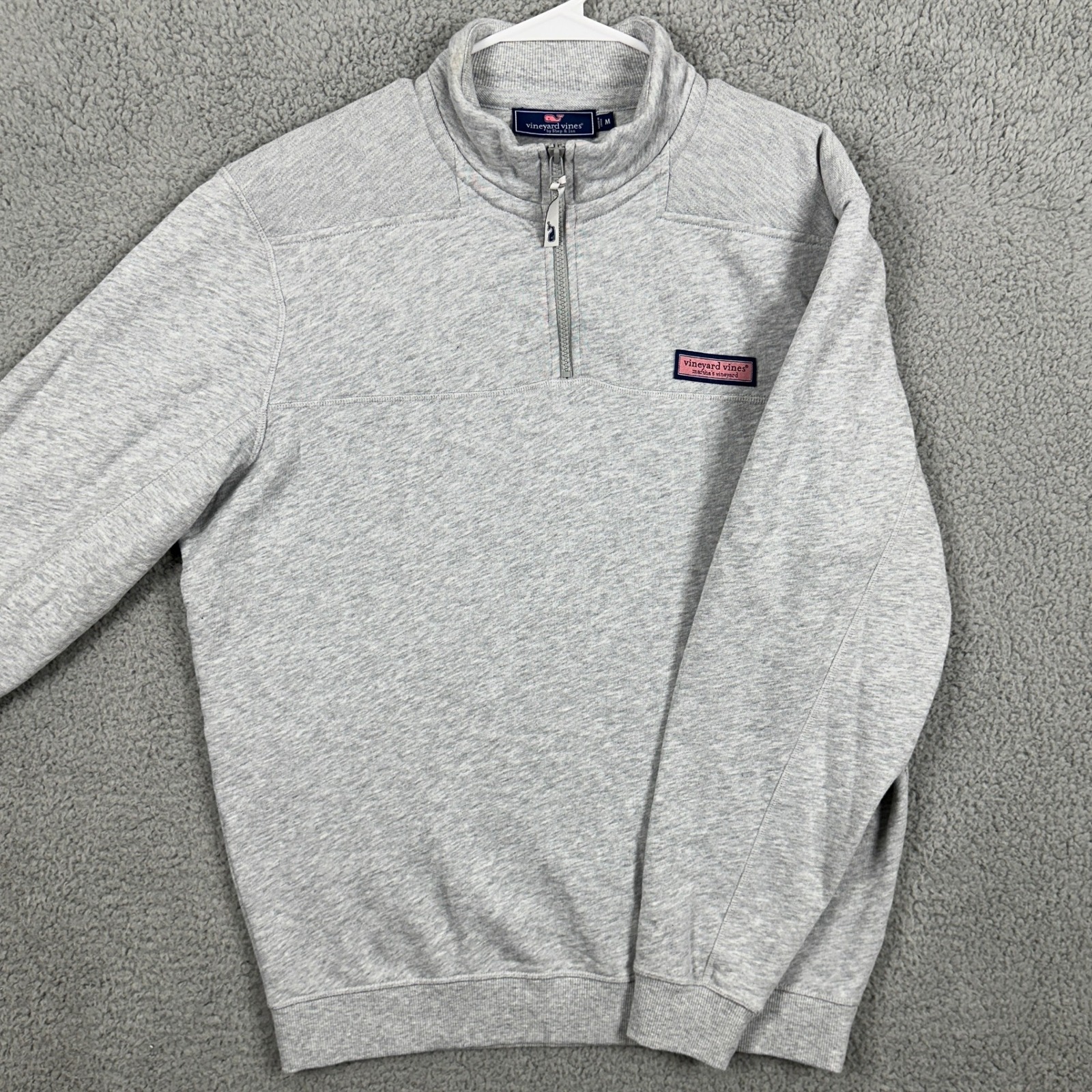 Vineyard Vines Sweatshirt Mens Medium Gray Quarter Zip Long Sleeve Logo Pullover